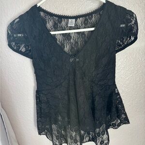 Elegant Black Lace Top